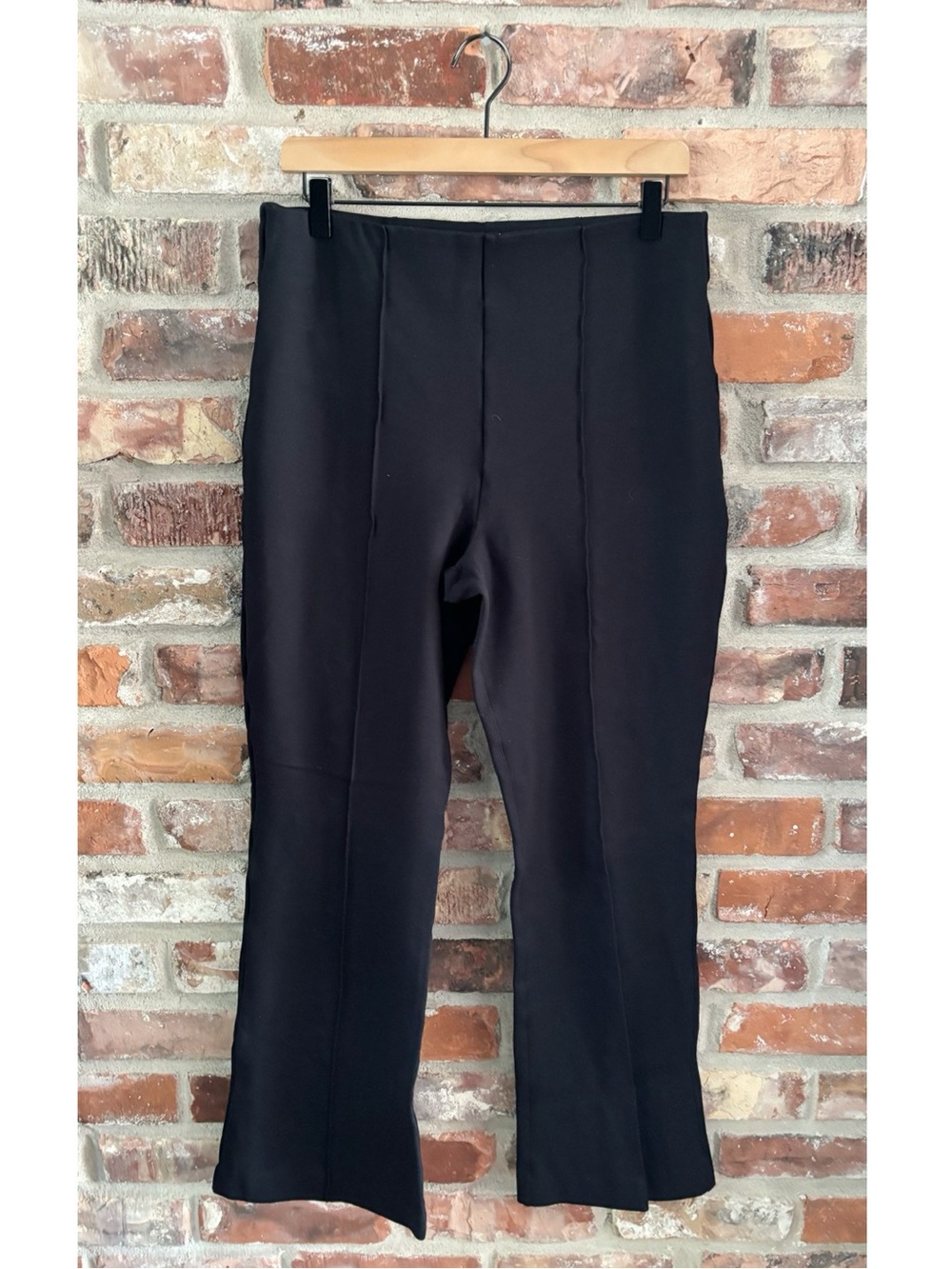 Spanx Black Ponte Knit Stretch Straight Leg Pants, XL